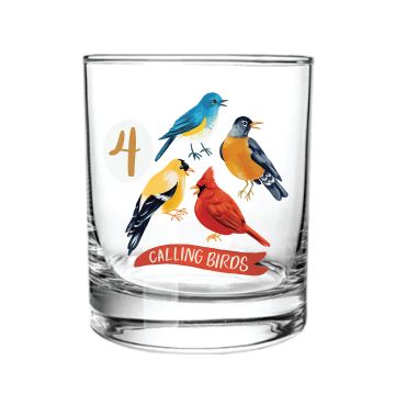 Four Calling Birds Short Juice Glass